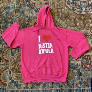 I ❤️ Justin Bieber Pink Hoodie